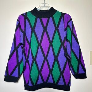 Colorful Geometric 80s Sweater